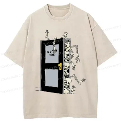 Tokyo-Tiger Ghost Coming In Washed T-Shirt