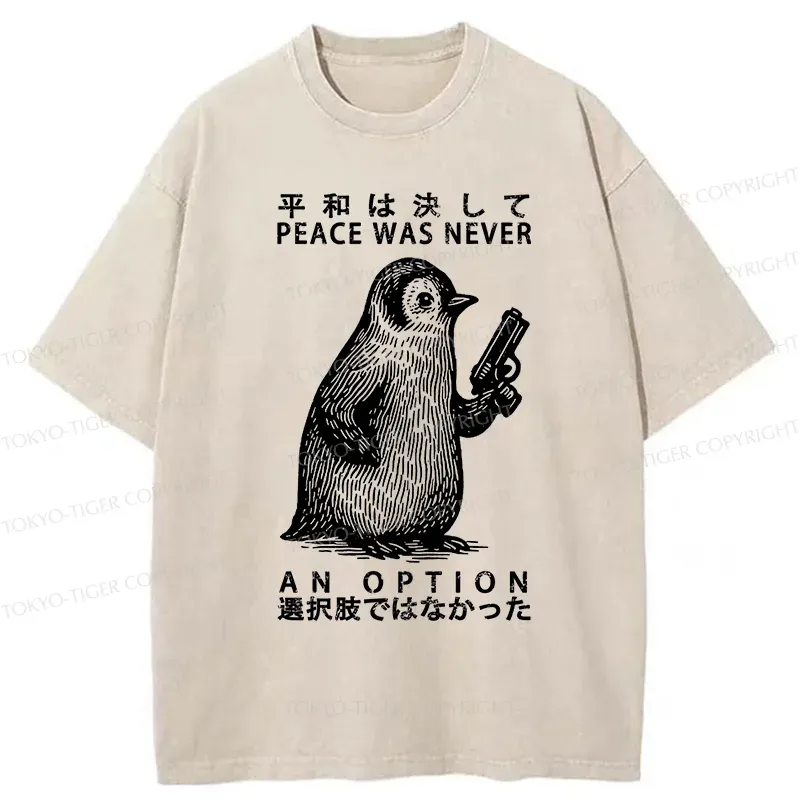 Tokyo-Tiger Penguin That Can't Choose Washed T-Shirt