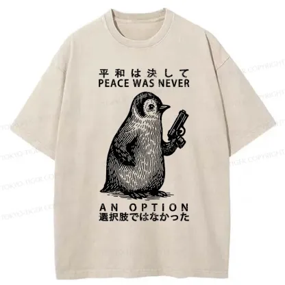 Tokyo-Tiger Penguin That Can't Choose Washed T-Shirt