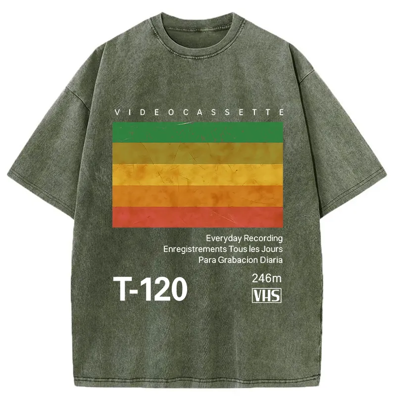 Tokyo-Tiger Retro Videocassette VHS Washed T-Shirt