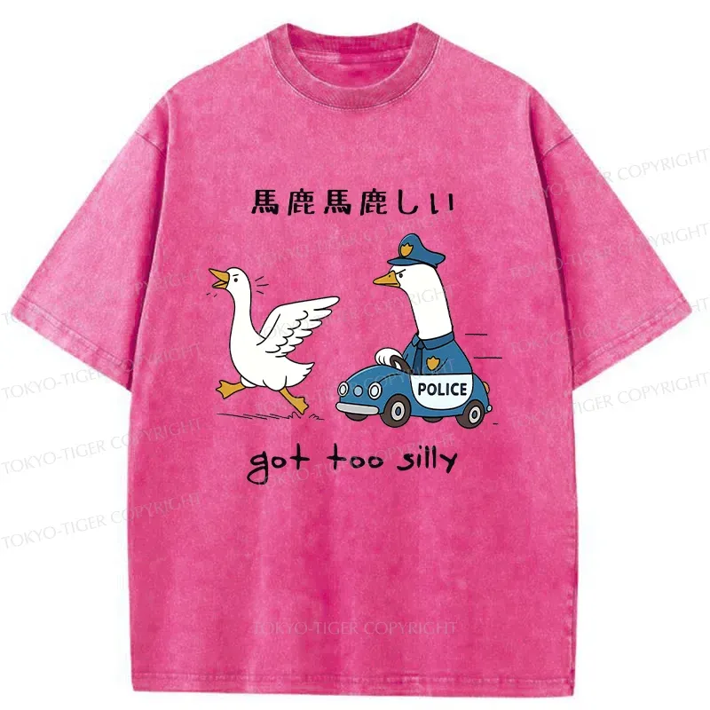 Tokyo-Tiger Stupid Geese Chasing Washed T-Shirt