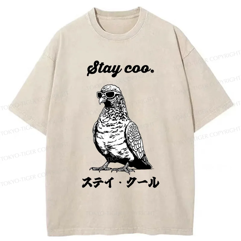 Tokyo-Tiger Keep Cool Pigeon Washed T-Shirt
