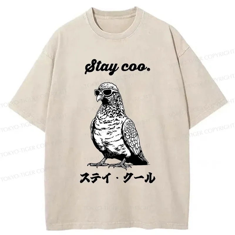 Tokyo-Tiger Keep Cool Pigeon Washed T-Shirt