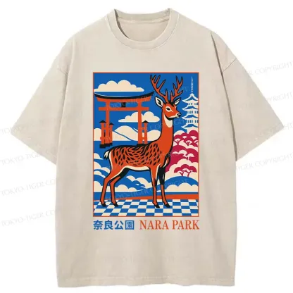Tokyo-Tiger Nara Deer Park Washed T-Shirt