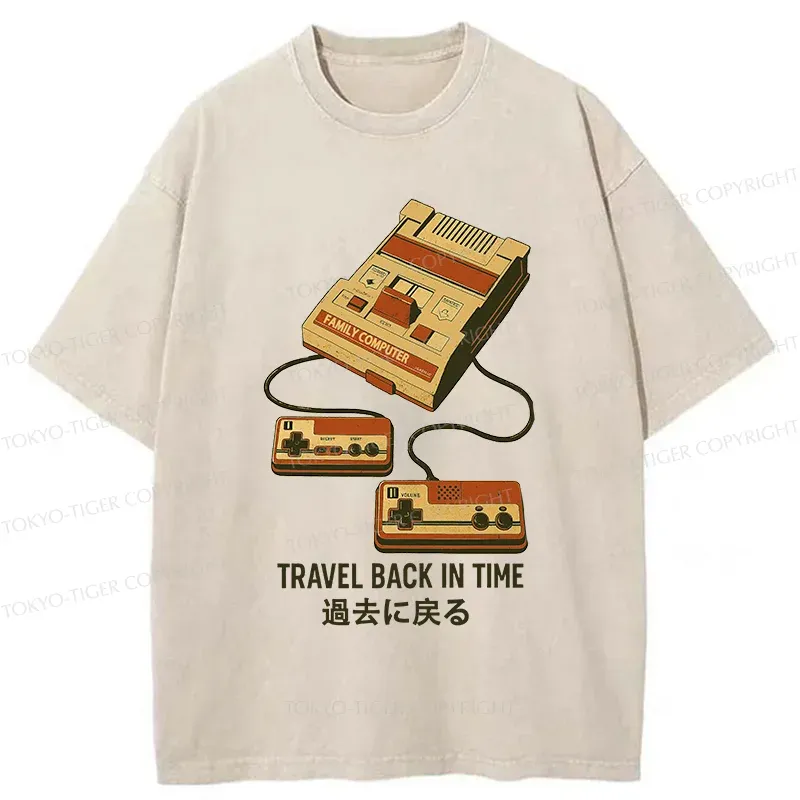 Tokyo-Tiger Game Consoles Of The Past Washed T-Shirt