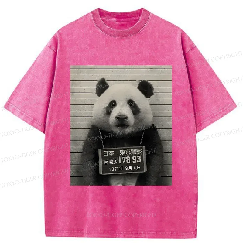 Tokyo-Tiger Arrested Panda Washed T-Shirt