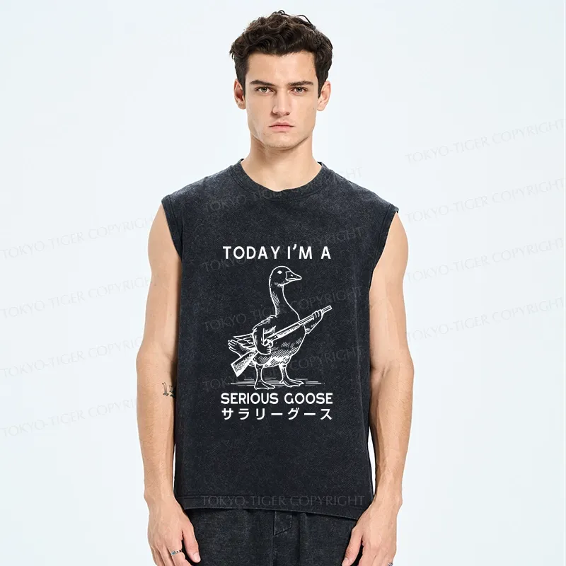 Tokyo-Tiger Serious Stupid Goose Washed Tank