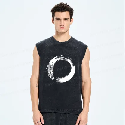Tokyo-Tiger Dragon's Circle Washed Tank