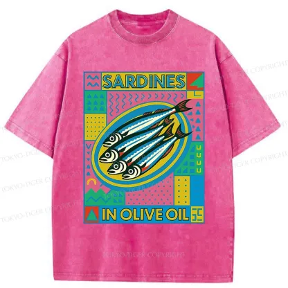 Tokyo-Tiger Fresh Sardines Washed T-Shirt