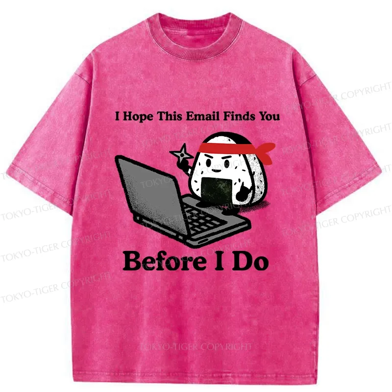 Tokyo-Tiger Ninja Rice Ball Funny Washed T-Shirt