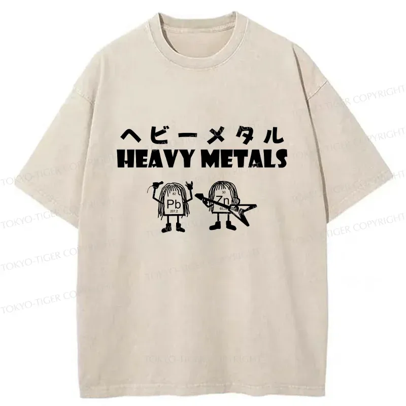 Tokyo-Tiger Heavy Metal Band Washed T-Shirt