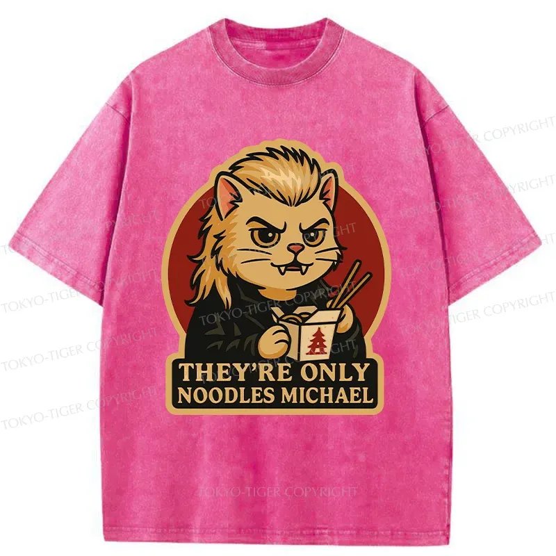 Tokyo-Tiger Vampire Eating Ramen Washed T-Shirt