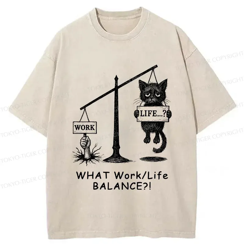 Tokyo-Tiger Work-Life Balance Washed T-Shirt
