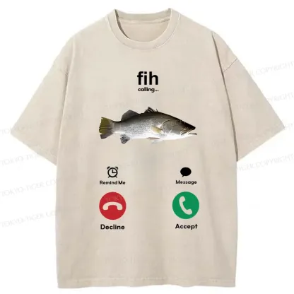 Tokyo-Tiger Fih Calling Washed T-Shirt