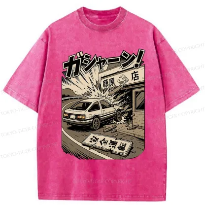 Tokyo-Tiger The Car That Collided Washed T-Shirt
