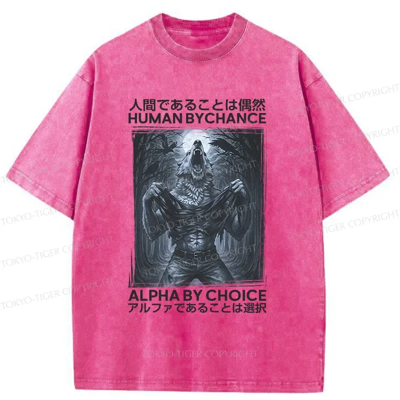 Tokyo-Tiger Howling Wolf Washed T-Shirt