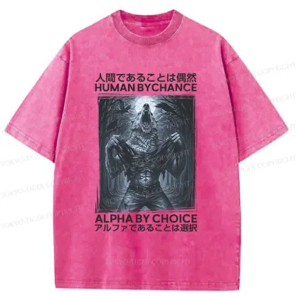 Tokyo-Tiger Howling Wolf Washed T-Shirt