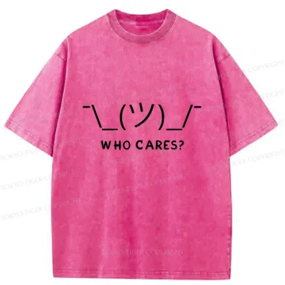 Tokyo-Tiger Text Emoticon Washed T-Shirt