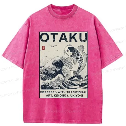 Tokyo-Tiger Otaku Traditional Ukiyo-E Washed T-Shirt