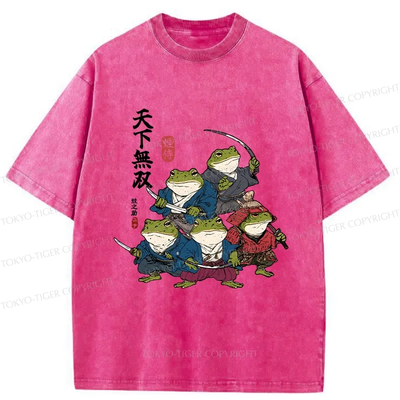 Tokyo-Tiger Five Frog Samurai Washed T-Shirt