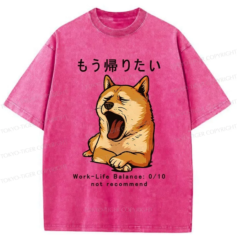 Tokyo-Tiger I Want To Go Home Now Washed T-Shirt