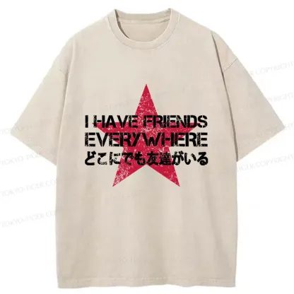 Tokyo-Tiger There Are Friends Everywhere Washed T-Shirt