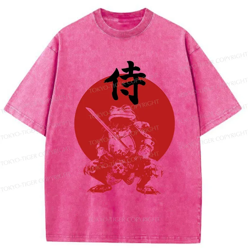 Tokyo-Tiger Mighty Samurai Frog Washed T-Shirt