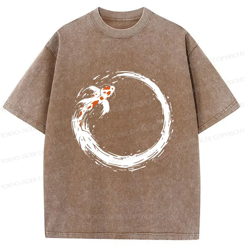 Tokyo-Tiger Ensō Koi Washed T-Shirt