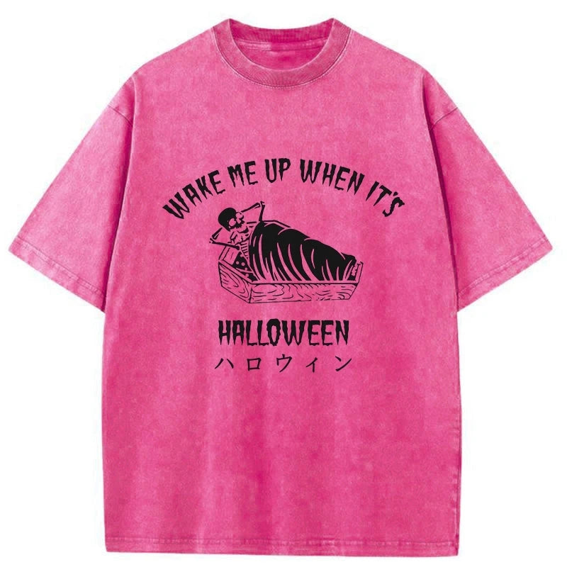 Tokyo-Tiger Wake Me Up When It's Halloween Washed T-Shirt