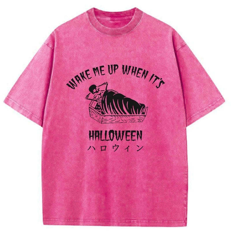 Tokyo-Tiger Wake Me Up When It's Halloween Washed T-Shirt
