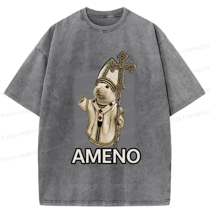 Tokyo-Tiger Papal Hamster Washed T-Shirt