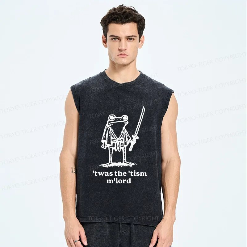 Tokyo-Tiger Focused Samurai Frog Washed Tank
