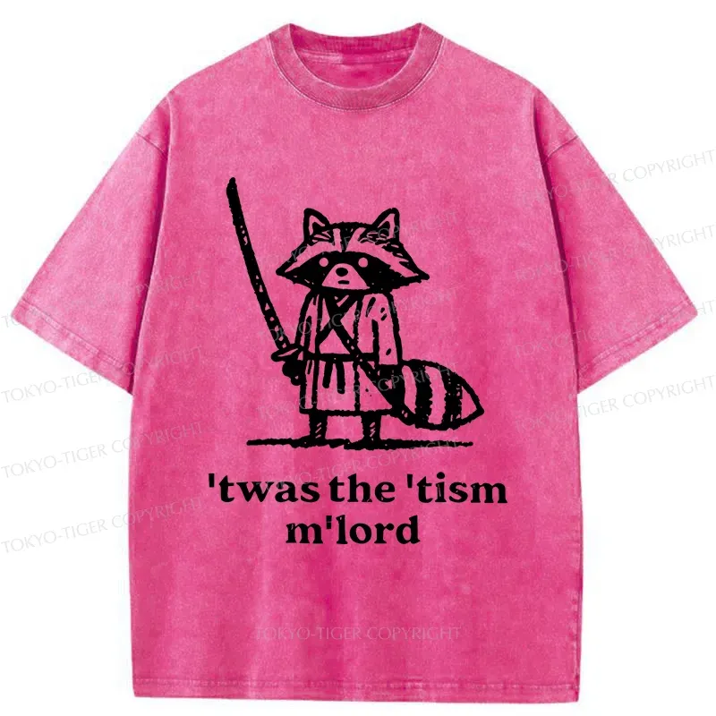 Tokyo-Tiger Focused Samurai Raccoon Washed T-Shirt