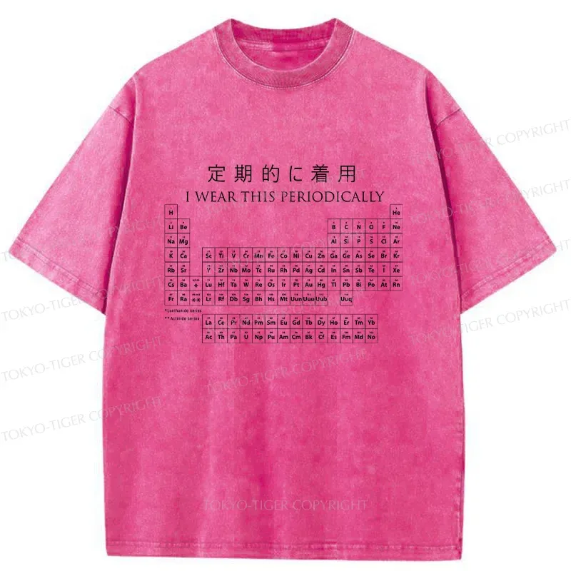 Tokyo-Tiger Interesting Periodic Table Washed T-Shirt