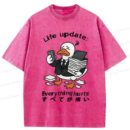 Tokyo-Tiger Life Update Everything Hurts Washed T-Shirt