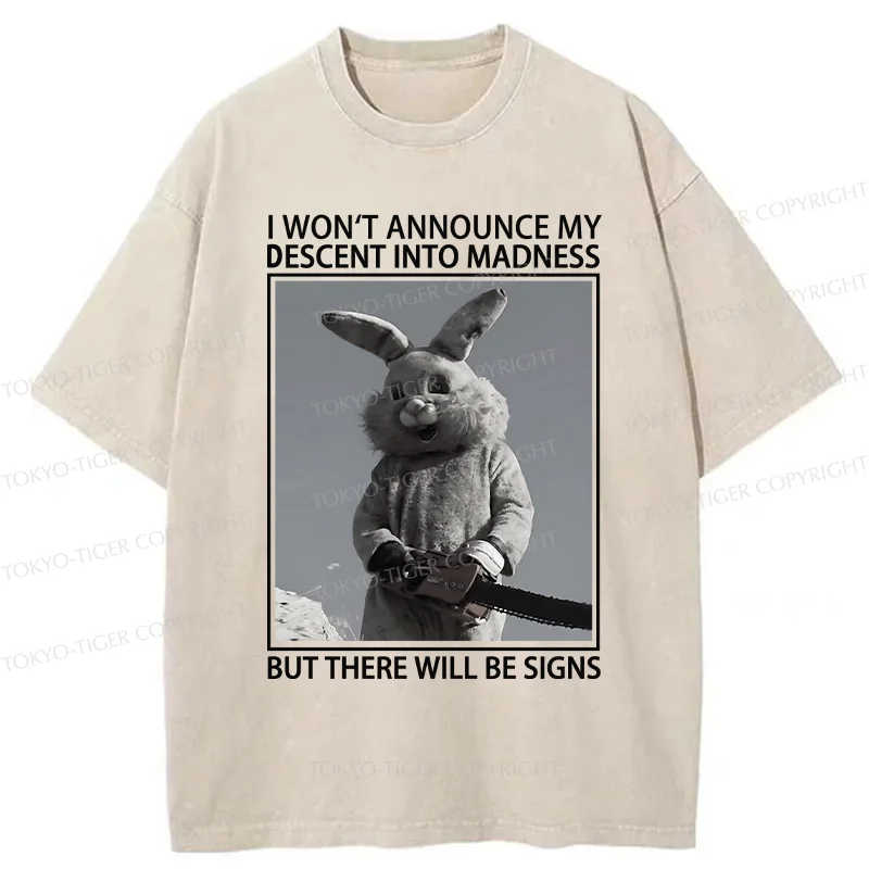 Tokyo-Tiger Rabbit Goes Into Madness Funny Washed T-Shirt