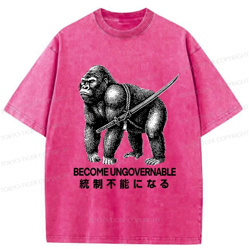 Tokyo-Tiger Gorilla Become Ungovernable Washed T-Shirt