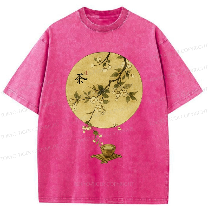 Tokyo-Tiger Serene Tea Ceremony Washed T-Shirt
