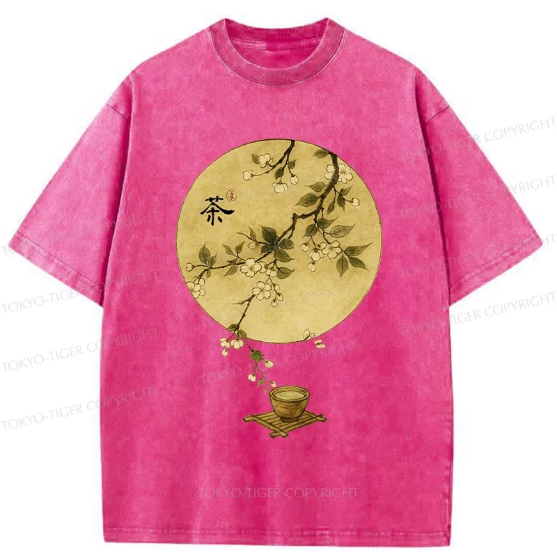 Tokyo-Tiger Serene Tea Ceremony Washed T-Shirt