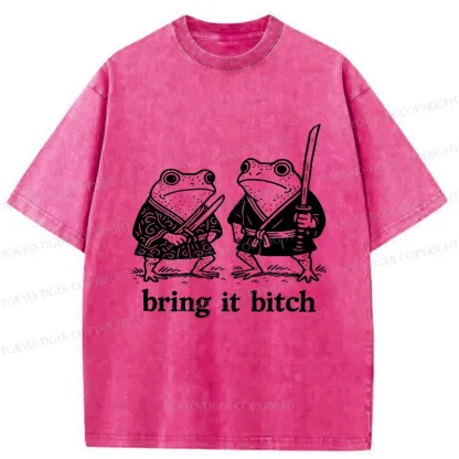 Tokyo-Tiger Bring It Samurai Frog Washed T-Shirt