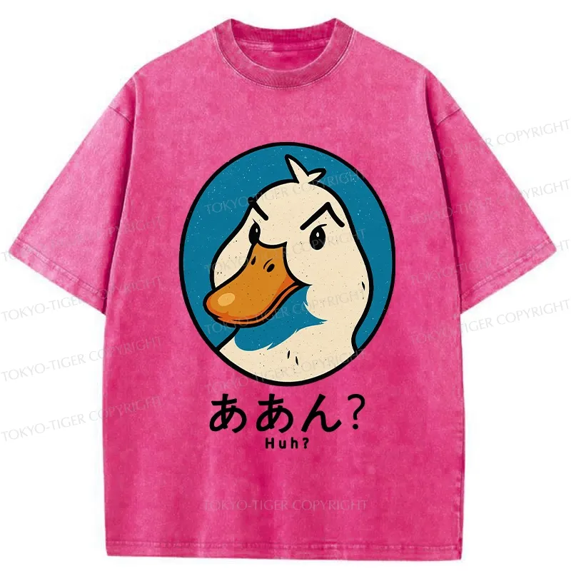 Tokyo-Tiger Funny Doubt Duck Washed T-Shirt