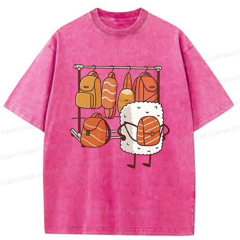Tokyo-Tiger Sushi Is Selecting Backpacks Washed T-Shirt