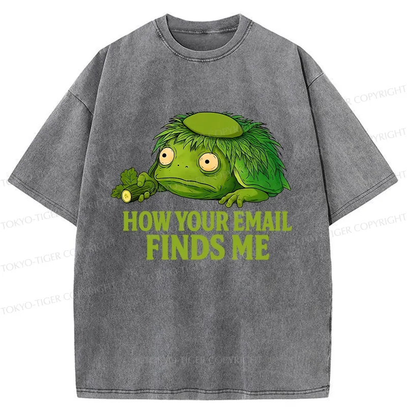 Tokyo-Tiger How Your Email Finds Me Washed T-Shirt