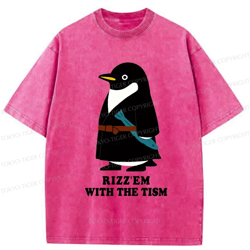 Tokyo-Tiger Rizz'Em With The Tism Washed T-Shirt