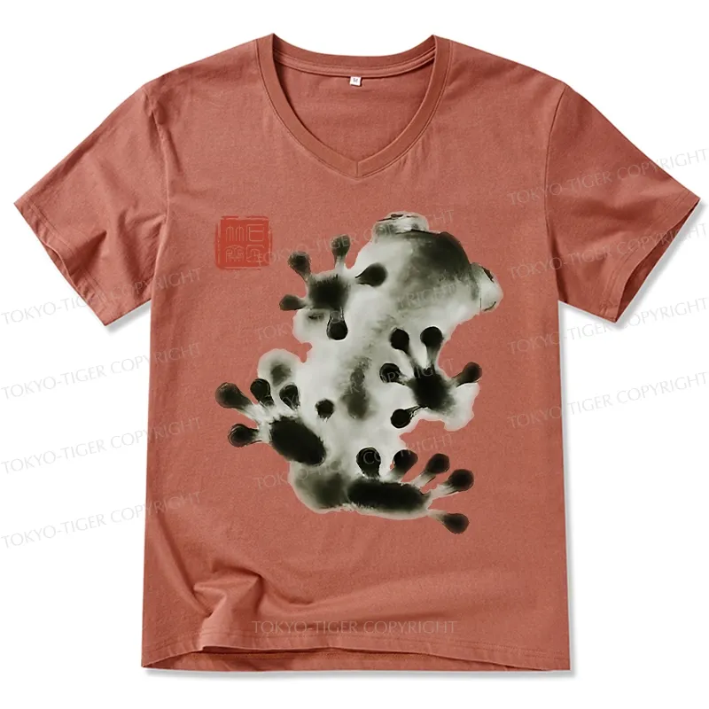 Tokyo-Tiger Ink Painting Frog V-Neck Classic T-Shirt