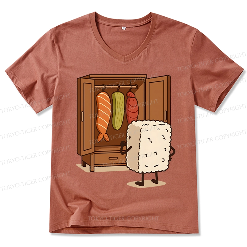 Tokyo-Tiger Sushi Pick Out Clothes V-Neck Classic T-Shirt