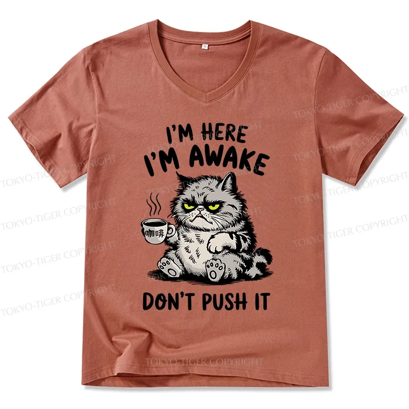 Tokyo-Tiger Tired Cat V-Neck Classic T-Shirt