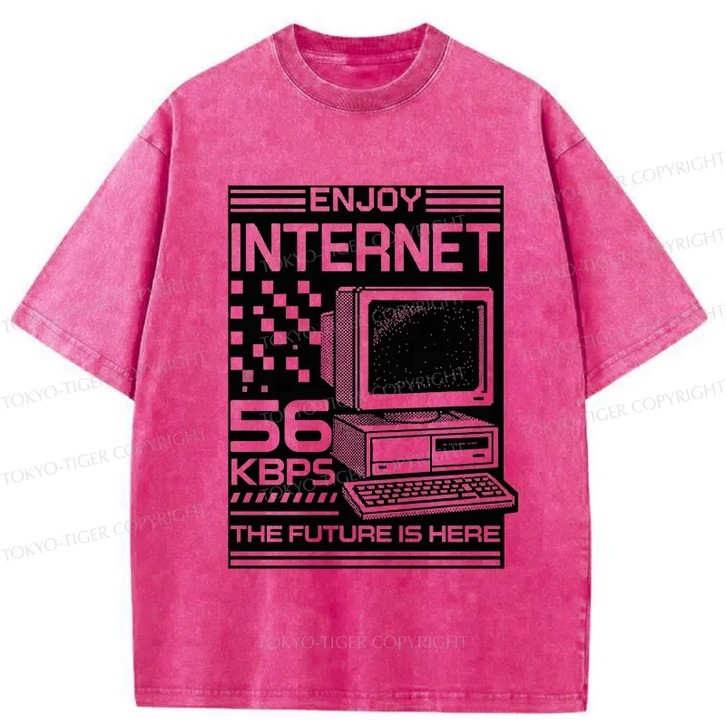 Tokyo-Tiger Enjoy The Internet Washed T-Shirt