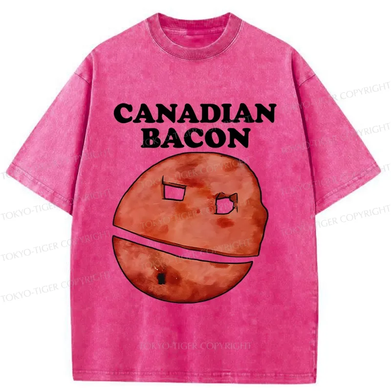 Tokyo-Tiger Funny Canadian Bacon Washed T-Shirt