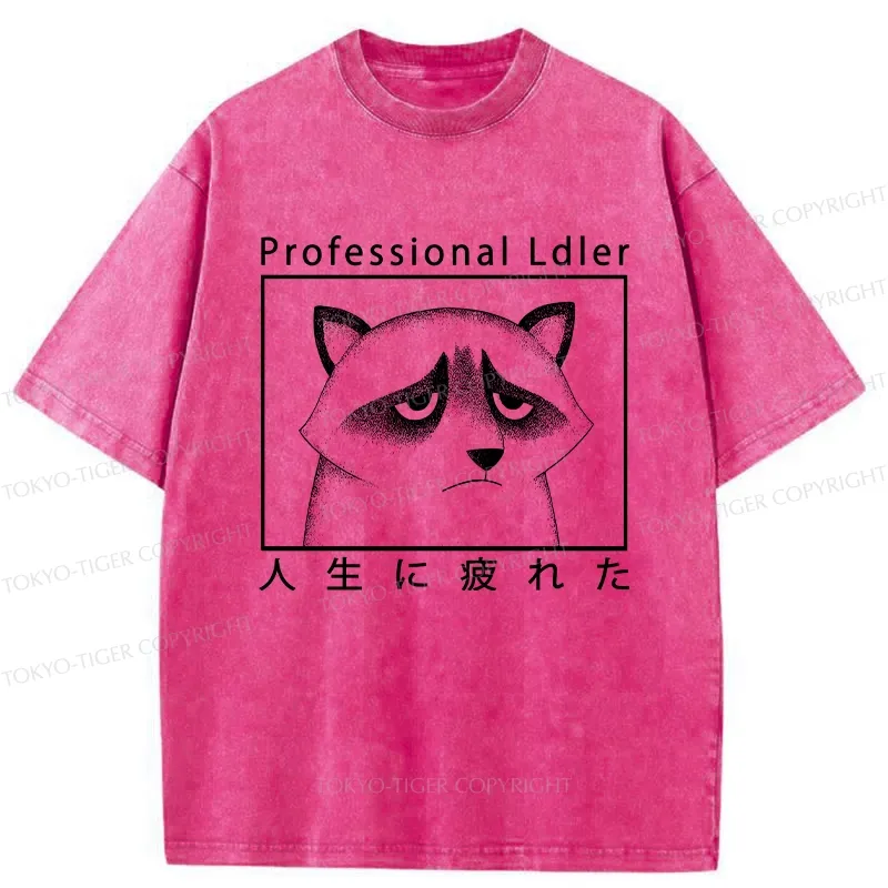 Tokyo-Tiger Professional Ldler Raccoon Washed T-Shirt